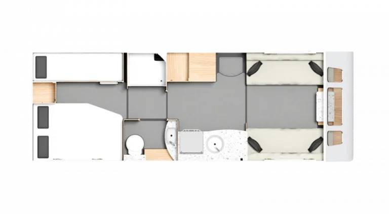Whirlwind 868 6 berth layout